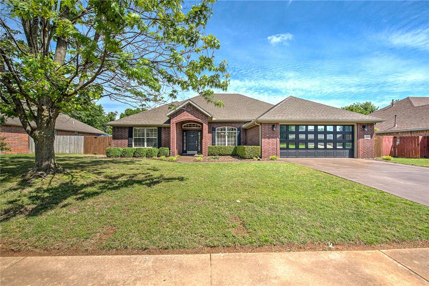 Meticulously maintained brick home on a 1/4-acre lot in desirable Southwest Bentonville. This carpet-free residence boasts 10-foot ceilings in the living room, kitchen, and foyer, plus a dramatic 9-foot tray ceiling in the primary suite. Upgrades include 5/8" carbonized bamboo flooring throughout and new LED recessed lighting. The kitchen, laundry, and both bathrooms feature freshly repainted solid oak cabinetry paired with granite tile countertops. The fourth bedroom doubles as an executive flex office with French doors and a large closet.

Outside, enjoy custom-stained concrete walkways and a modern glass-insulated garage door. Nestled in an established neighborhood with a low $225/year POA (pool & playground), you’re steps from a public park and minutes from the new Walmart HQ, NW Arkansas National Airport and Bentonville Community Center. Freshly repainted trim, wainscoting, and neutral tones make this quality-built home truly move-in ready!