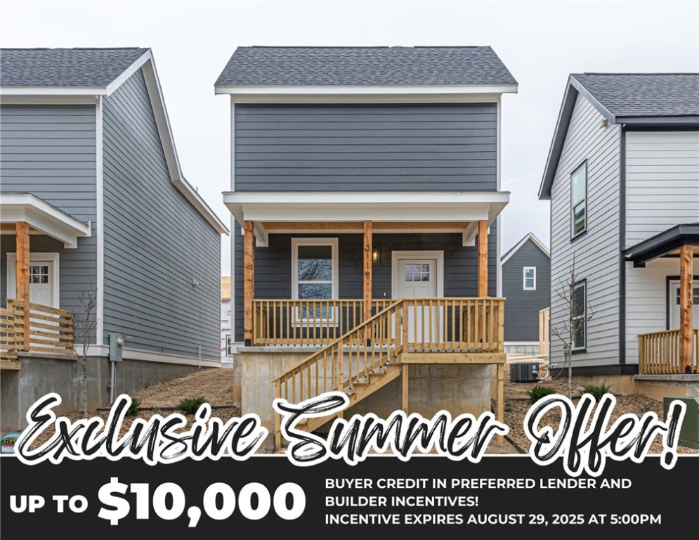 *EXCLUSIVE SUMMER OFFER: Up to $10,000 buyer credit in preferred lender & builder incentives with buyer's use of preferred lender - EXPIRES 8/29/25 @ 5:00PM* (OPEN HOUSES hosted @ MODEL HOME: 1015 N Laramie Heights) Welcome to Southern Woods! A Trailside Community at the base of Centennial Park (2022 Top Outdoor Facility, Arkansas Parks & Rec) Not only does this location offer access to miles of trails, greenspaces with paved pathways, & bicycle stalls, it is also min away from shopping, food, I-49, & University of Arkansas! DUPLE floor plan feat: a covered front porch w cedar posts, an open concept first floor w 9’ ceilings, half bath, LVP floors, & kitchen w 3cm granite counters, subway tile backsplash, large center island w sink, stainless steel appliances & back deck! Upstairs: Laundry space & 2 Bedrooms w private ensuites. Perfect for homeowners & investors! POA $35/mo includes lawn mowing! Don’t miss out on this community in a premier location! Act now!