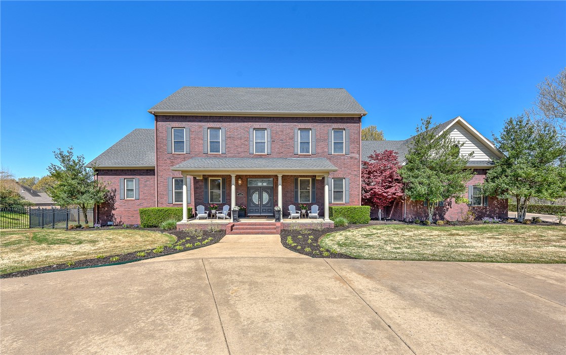 GORGEOUS 5 BEDROOM/4.5 BATH HOME TUCKED AWAY ON A BEAUTIFUL AND PRIVATE .79 ACRE CUL-DE-SAC LOT IN SOUGHT AFTER ESTABLISHED THORNBURY SUBDIVISION! Backyard paradise is made for entertaining and boasts an inground private pool, new outdoor fireplace, multiple patio/deck spaces covered and open all with a private treed background! Neighborhood park w/ access to Razorback Greenway! Stunning interior boasts a fabulous floorplan w/ AMAZING storage space and lots of updates! 2 master suites, one on the main floor and one on the second! Expansive rooms throughout w/ closet space galore! Main level private study w/ built-ins, formal dining, HUGE gourmet kitchen w/ high end appliances including 2 dishwashers, large mudroom and pantry, spacious STORM SHELTER under house, 2 bonus rooms, oversized 3 car garage, and more! NEW A/C Units, new paint, newly refinished hardwood floors, new landscaping! Home Warranty conveys w/ home and expires in 2025. Just minutes from I-49, this centrally located home in NWA has it all!