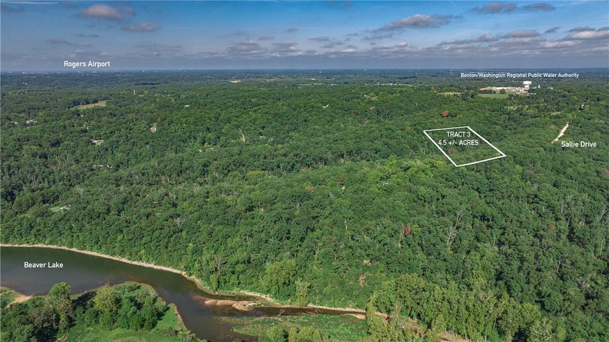 4.5(+/-) acres of wooded land to build your weekend getaway or wooded seclusion residence/retreat. Drive to the end of Sallie Dr to Beaver Lake for partial access to water.