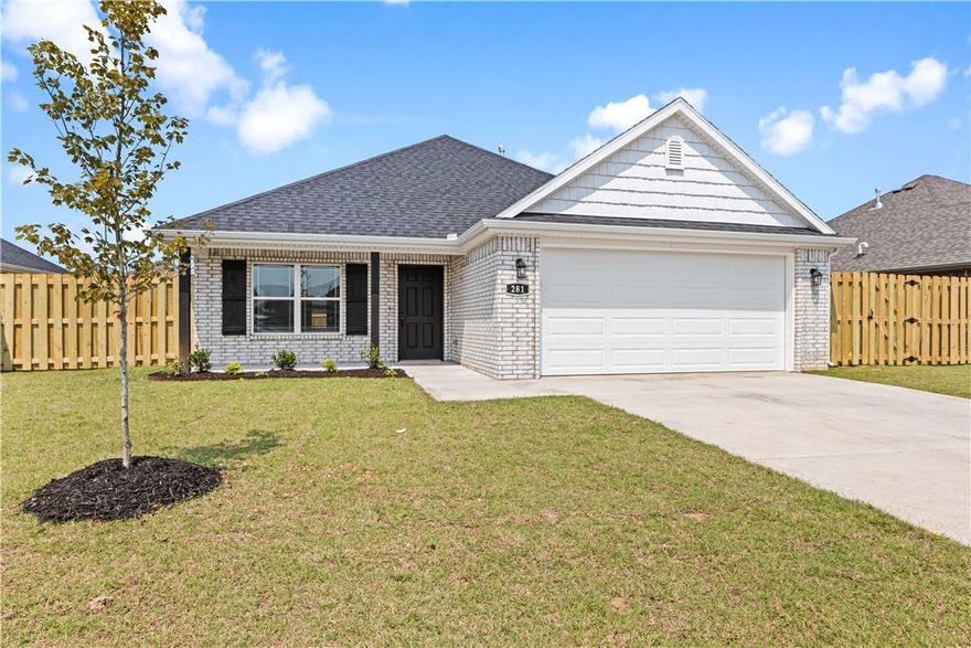 Welcome to this thoughtfully designed one-story ranch-style home, where quality craftsmanship meets effortless flow. Offering 1,751 square feet of well-appointed living space, this home features three bedrooms, two bathrooms, and a finished two-car garage, providing comfort and functionality for modern living. The open-concept layout seamlessly connects the living room, dining area, and kitchen, creating an inviting atmosphere ideal for both everyday living and entertaining. The dining area extends to a spacious covered backyard patio, offering the perfect setting for outdoor dining, grilling, or relaxing year-round. Whether hosting gatherings with friends, enjoying game days, or unwinding with a quiet family movie night, this beautifully built home delivers versatility, comfort, and timeless appeal—all set within a desirable and well-planned neighborhood.