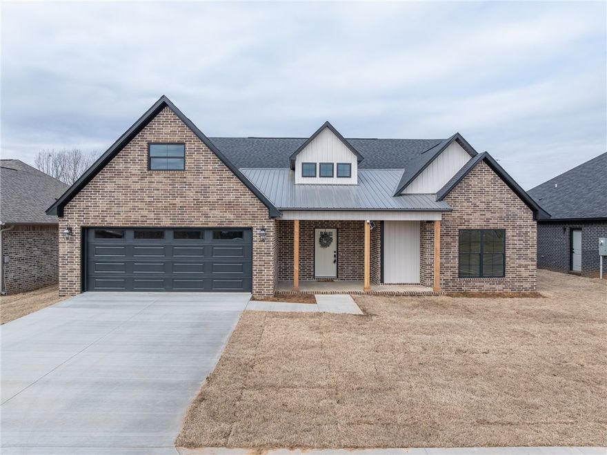 Welcome home to this stunning new construction with 3bd/2ba that includes a designated office, perfect
for working from home. Great open-floor plan w/soaring ceilings, a bright inviting living space
complemented by built-in shelving, electric fireplace, & access to outdoor patio. Spacious kitchen is a cook's delight, w/an abundance of cabinet space, a large island, & two pantries for added storage.
Throughout the home is Pergo flooring, & beautiful tile in the bathrooms. The primary suite offers a
peaceful retreat w/custom walk-in shower, a freestanding soaker tub, & a private patio—perfect for
enjoying the evening sunsets. Extra highlights-walk-in closets in every bedroom, Energy Star Appliances,
Smart Range & Dishwasher, Tilt windows & Extra Deep Insulated Garage offers storage &/0r workshop area. Pre-installed features like conduit for future solar panel installation & pre-wired plugs for holiday lights ensure readiness for future upgrades. This home offers luxury & comfort with exceptional functionality