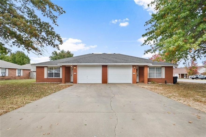 Completely remodeled and updated spacious home with 2 bedrooms, 2 full bathrooms, and a private 1 car garage! Updates include: new flooring, paint, gutters, stainless-steel appliances, granite countertops...a total interior remodel. Level lot with wood privacy fenced-in spacious back yard with gate. Close to schools, shopping, and grocery. Conveniently located just 2 miles SE of downtown Rogers, 10 minutes to I-49, & 12 min to Pinnacle shopping & dining.