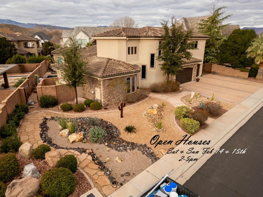 Come see this well cared for Mediterranean style home on a quiet circle of custom built homes in Santa Clara.  You'll love the light and airy feel the tall ceilings bring throughout.  Private pool with LED lighting, automatic pool cover, outdoor shower & pool bathroom.  A tropical indoor/outdoor beach cabana bar opens up onto the pool deck and courtyard. Spacious 3 car garage is located in front and a private gated lane that takes you to an additional detached 2 car garage behind the home.  There are custom built ins and cabinetry throughout made from Japanese Cherry.  The grand kitchen island has an abundance of room to gather & features all stainless steel appliances.  The home features an oversized pantry and bonus 1000+ sqft loft.  Can you find the secret staircase? The primary suite is grand with its own private den, fireplace and outdoor access.  Tons of storage throughout.  Well maintained with all new carpet throughout, new gutters, new pool heater within the last 6mo.  Pool was completely replastered and new tile in 2023.  Owner Agent.