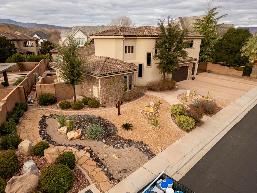 Come see this well cared for Mediterranean style home on a quiet circle of custom built homes in Santa Clara.  You'll love the light and airy feel the tall ceilings bring throughout.  Private pool with LED lighting, automatic pool cover, outdoor shower & pool bathroom.  A tropical indoor/outdoor beach cabana bar opens up onto the pool deck and courtyard. Spacious 3 car garage is located in front and a private gated lane that takes you to an additional detached 2 car garage behind the home.  There are custom built ins and cabinetry throughout made from Japanese Cherry.  The grand kitchen island has an abundance of room to gather & features all stainless steel appliances.  The home features an oversized pantry and bonus 1000+ sqft loft.  Can you find the secret staircase? The primary suite is grand with its own private den, fireplace and outdoor access.  Tons of storage throughout.  Well maintained with all new carpet throughout, new gutters, new pool heater within the last 6mo.  Pool was completely replastered and new tile in 2023.  Owner Agent.