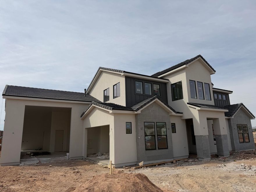 New construction, move-in ready end of April 2026. This home features high-end finishes throughout, including engineared hardwood flooring and a contemporary fireplace. Thoughtfully designed with a spacious open layout, highlighted by a multi-panel sliding glass door that seamlessly connects indoor and outdoor living.



The kitchen offers a walk-in pantry with convenient access through the third-car garage. Additional features include a dedicated pool bathroom, and abundant storage throughout the home.



The extra-deep third-car RV garage provides added flexibility, along with side parking suitable for vehicles or trailers. Upstairs includes a second family room and a kitchenette, offering versatile living space ideal for guests or multi-generational living.