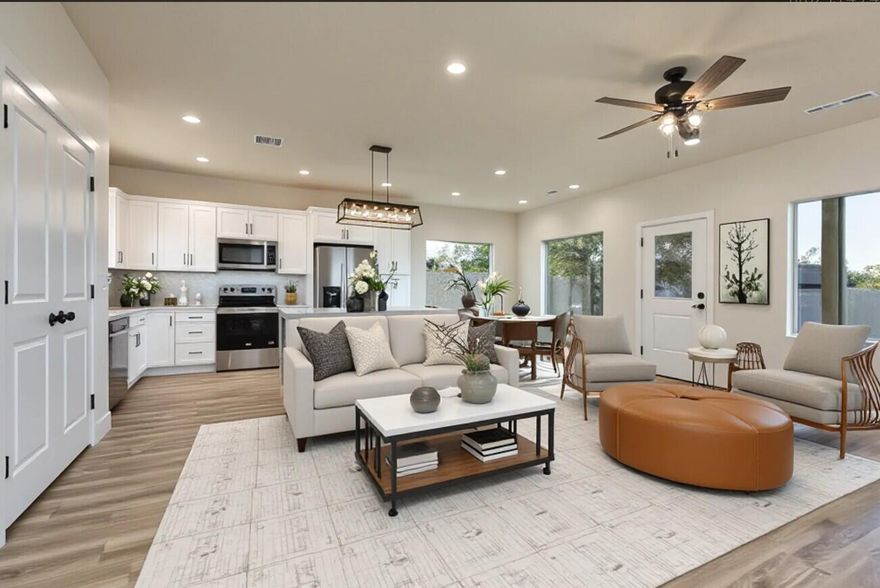 FINISHED!!! This new construction home is an affordable solution for solving the office, workout room, art studio, a special space for your furry friends or just kid space. Here is your solution. This is a size down or size up home which will be easy on your pocketbook. Come look at this beautifully crafted 3-bedroom, 2-bath gem! This property offers an unparalleled blend of comfort and adventure. The spacious open-concept living area boasts sleek quartz countertops throughout, luxury vinyl plank flooring, a large kitchen island, for entertaining or your culinary creations. The primary bedroom features an ensuite bath, ensuring your private oasis. Enjoy outdoor living on the covered patio and secluded yard. You will love ample space for entertaining indoors or out. Plus, you're just steps away from breathtaking hiking trails. Home is finished and ready to make your dreams come true. Don't miss this chance to own a piece of paradise! Located near the national parks of Southern Utah, Best Friends Animal Sanctuary & Lake Powell and the Grand Canyon. Buyer will want to verify all details.