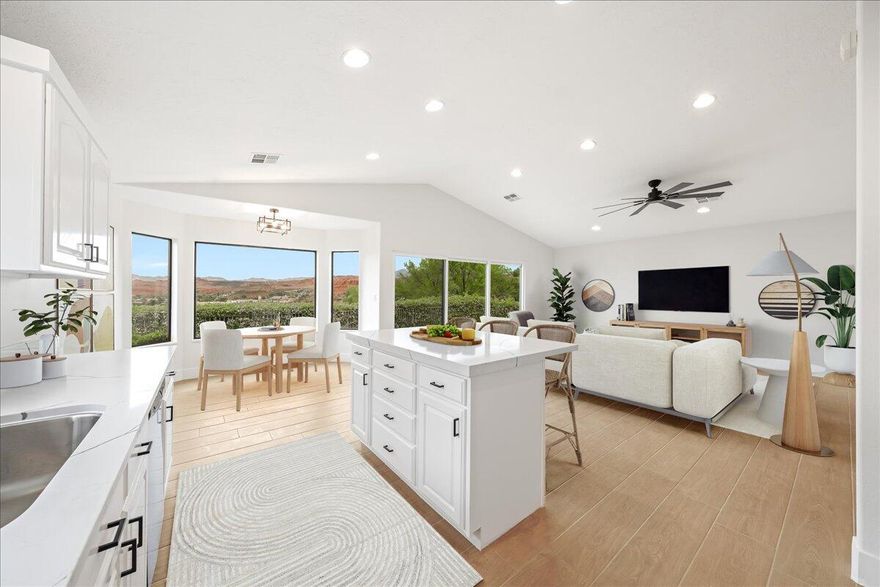 Fully remodeled townhome with views,views,views! Resort style master bathroom, vaulted ceilings, tile throughout, all new appliances 4 bedroom or 3 bedrooms with an office. Perfect location kitty corner to the clubhouse with indoor pool, outdoor pool and pickle ball courts.