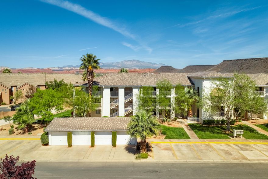 Views, location, & turn-key relaxation make this clean & updated condo the perfect investment! Located on the top floor, you have peace & quiet with picturesque views of Pine Valley Mountain & the Cities below. An enclosed patio allows for year round use & enjoyment. Condo is offered fully furnished! AirBnB or other nightly rental option approved. Hiking, biking, & Golfing are minutes away!