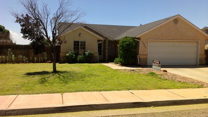 Single level stucco home. NO HOA. It has a fenced yard with a side yard that could accommodate a garden or shed or kids play equipment. 2 car garage.
All appliances there are include
Please check with school district on the schools
PLEASE NOTE: that all the information here is only an estaminet .  please have buyer do their on due diligence to verify for themselves.  the listing agent is the owner