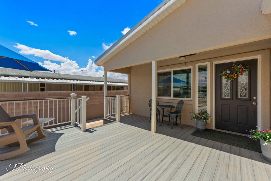 This beautifully updated mobile home with a stick-built addition offers spacious and versatile living in a fantastic location. Featuring remodeled bathrooms & kitchen with all appliances included, plus new cabinetry throughout. Brand new HVAC system. Enjoy two separate living areas and a generously sized primary bedroom with a walk-in closet. Metal Roof. Start your day on the trex front deck or unwind on the private, covered patio in the low-maintenance backyard (with misters and pull-down sun shades). The fully fenced yard includes a powered shed with A/C, perfect for a workshop or extra storage. Conveniently located near Utah Tech, hiking/biking trails, and with easy freeway access. No HOA! Financing available through E-Mortgage Capital. Don't miss this one -schedule your showing today!