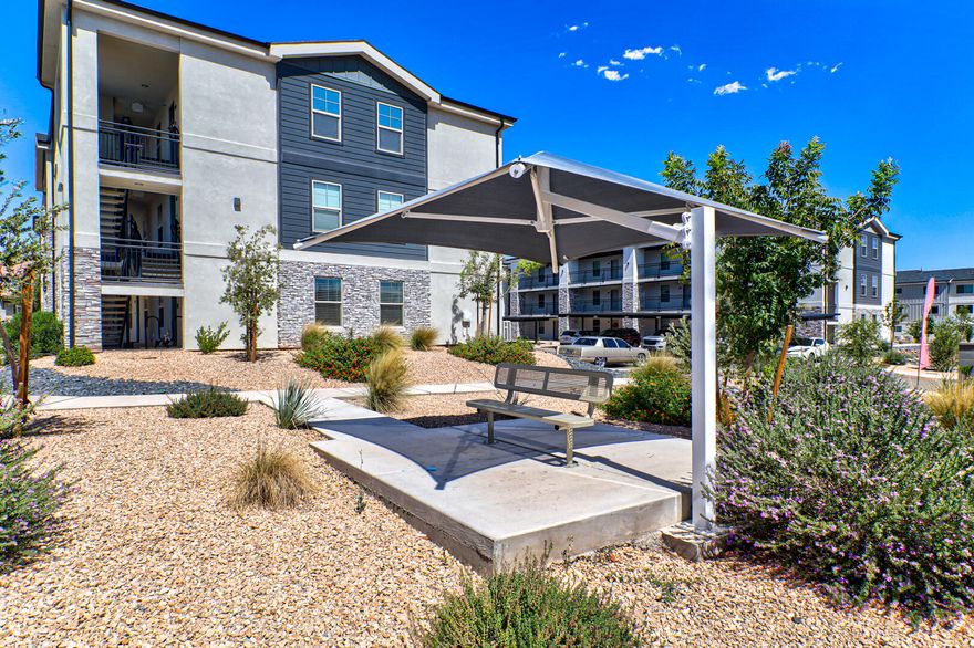 Cozy and inviting 925 sq ft condo in one of Washington's newest FHA-approved communities. Sellers upgraded the unit to be long term rental-approved so it makes a great primary residence, 2nd home or investment property! Built in 2023, lightly lived in and well cared for by the original owners. Desirable 3rd floor end unit with added privacy and beautiful views. Quietly located off a side street away from busy traffic. Amenities include 1 covered parking stall per unit, guest parking, pickleball courts, playground, and well-maintained common areas. HOA dues of $125/month cover water, sewer, trash, exterior building and common area maintenance. Excellent location with easy access to I-15, SR-9, Utah Tech University, Intermountain Hospital, shopping, dining and area attractions.