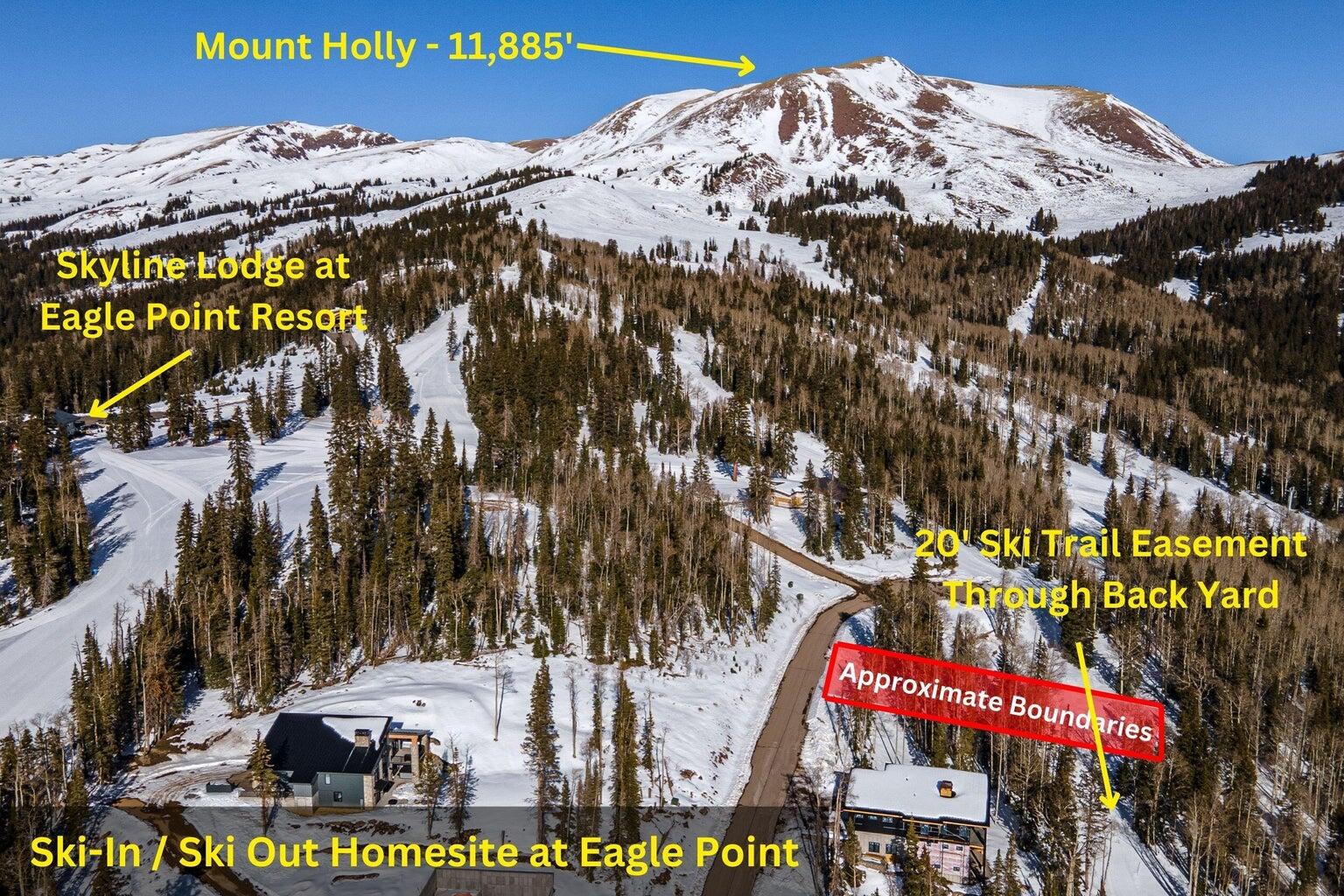 Tucked away on a quiet cul-de-sac at the top of the road, this ski-in / ski-out homesite at Eagle Point Resort offers stunning views of the Tushar Mountains. The ski trail crosses through the back portion of the lot, making this among the most desirable properties in the region. Measuring 70' wide x 202' deep, this lot will easily accommodate the mountain home of your dreams. Aspen Crest, a gated subdivision, is the premier place to live at Eagle Point. The lots are fully improved with a paved road, power, water, and high-speed internet. House plans have already been drawn for this site, a geotechnical investigation and percolation test have been conducted (and passed), and a septic system has been designed. Please call for copies of these reports and drawings. Owner/Broker.