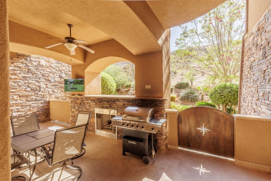 Vacation rental approved + turnkey! This 2 bed, 2 bath property features granite countertops, private entrance, and a covered patio with fireplace & TV. Enjoy indoor/outdoor pools, lazy river access, and private dining perks. Already in a rental pool--perfect for investors or personal getaway! Buyer to verify all.