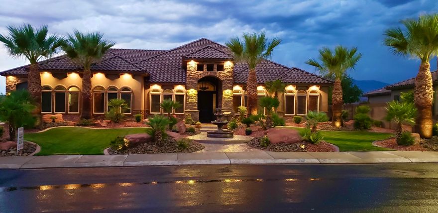 Unique opportunity located just minutes from Sand Hollow Reservoir & Sand Dunes. Live where you play in this 6 bedroom, 7 bath home featuring over 7300 sf of living space as well as 4250 sf of garage space. The enclosed garages will accommodate your vehicles, motorhomes, boats & recreational toys. Unique to this home is the oversized 3/4+ acre lot which includes pressurized secondary irrigation water as well as city culinary water. This custom built home features large open concept living, chef's dream kitchen, commercial Viking appliances, butler pantry, 3 refrigerators, 2 fireplaces, extra wide hallways & doors for accessibility, spacious deck and a full walk-out daylight basement. In addition to the large bedrooms, enjoy a dedicated theater room, work-out room, craft room, second laundry room & kitchenette. Enjoy the unobstructed views of Pine Valley Mountain from the large private deck or patio. Backyard features include a custom fire-pit, hot tub, splash pad, meandering riverbed with waterfalls & full privacy wall with gates. Yard has ample room for a pool if desired. Detached garage is 50'x60' with 16' wide x 14' tall. This was a second home for years and has the advantage of Dixie Power ensuring energy efficiency and affordability. Neighborhood amenities include an all-abilities playground, splash pad, pickle-ball courts, covered picnic pavilion, fenced dog park, walking trails & acres of open space. Located just minutes from Sand Hollow State Park & Golf Course. Whether you're a boater, rock crawler, jeep or side-by-side enthusiast this community has unparalleled access to the reservoir & sand mountain. Ride your ATV straight from your garage to the dunes. Also located in close proximity to Zions National Park & several nationally ranked golf courses. This home offers a lifestyle of adventure. Square footage figures are provided as a courtesy estimate. Buyer is advised to verify all information to their satisfaction. OWNER/BROKER - BY APPOINTMENT ONLY