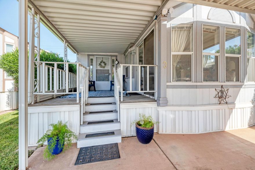 Welcome to your new home in the highly sought-after Rio Virgin Estates, a vibrant 55+ community nestled along the scenic Virgin River and walking trail. This well-maintained 1-bedroom, 2-bathroom mobile home also features a versatile flex room—perfect as a family room, guest space, or second bedroom. New flooring in kitchen and bathrooms. Enjoy relaxing afternoons on the covered front porch,  ideal for socializing with neighbors or simply soaking up the peaceful surroundings. Community Perks Include:
Low HOA fee of just $90/month, Indoor pool, spa, and exercise room. Beautifully maintained park. Yard maintenance included. All water usage covered by HOA
Don't miss this affordable opportunity to enjoy a comfortable, low-maintenance lifestyle in a friendly and active community.