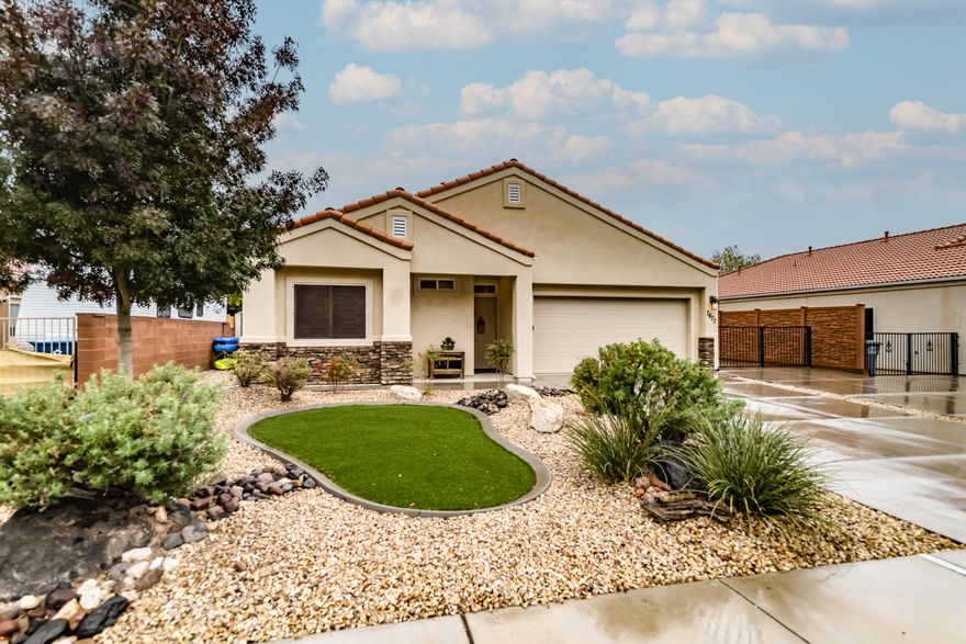 Enjoy relaxed, low-maintenance living in this charming home near beautiful natural cliffs at the edge of town. The landscape adds a striking backdrop and helps block the wind for a more comfortable outdoor space.

The backyard is especially inviting. Because the home faces east, the morning sun warms the front while the backyard stays shaded. In the evening, the neighbors' mature trees add even more shade and privacy.

One of the standout features is the fully finished detached flex space with electricity, ideal for an office, studio, or retreat. 

The property also includes new turf, garage storage closets, an attic with generous storage, a dedicated RV pad with hookups, and close access to outdoor recreation for hiking, biking, boating, off-roading, and more.