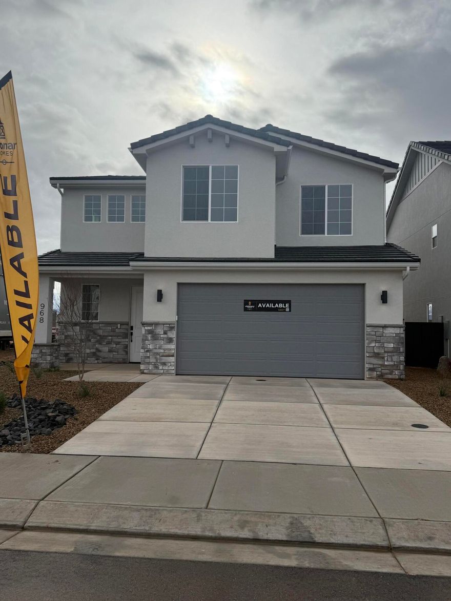 **NO BACKYARD NEIGHBOR** Discover your perfect oasis in this brand-new home, nestled in a delightful community adjacent to the exciting Zion Shores Surf Park and Southern Utah's breathtaking recreational areas. This thoughtfully designed residence seamlessly combines modern elegance with comfortable living, making it ideal for families and outdoor enthusiasts alike. The spacious home features large windows that flood the space with natural light. Step outside to enjoy your private backyard, perfect for barbecues or simply soaking in the stunning Southern Utah views. The community offers outstanding amenities and easy access to Warner Valley and Sand Hollow. Embrace the lifestyle you've always wanted while living in this charming home!