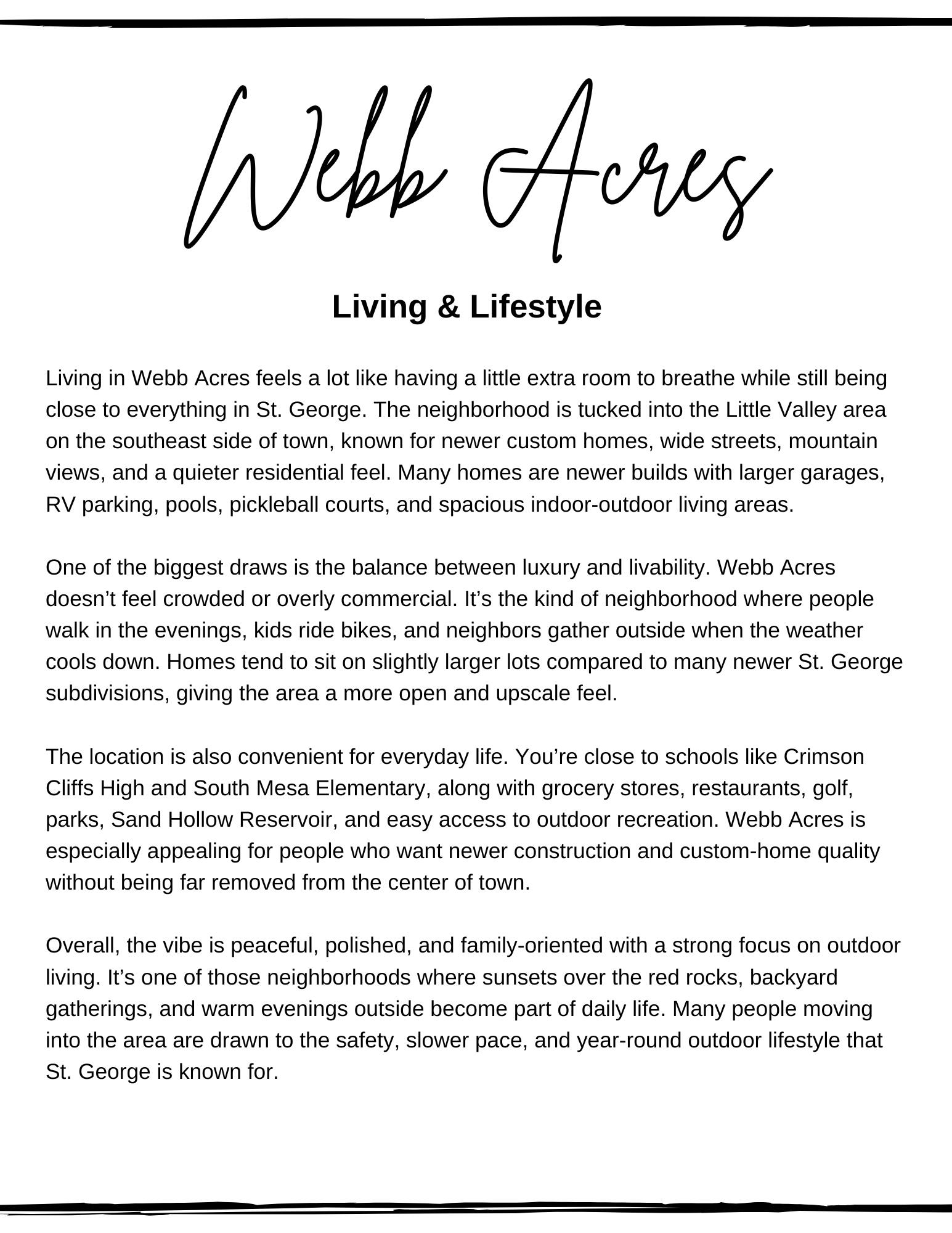 WEBB ACRES - Residential