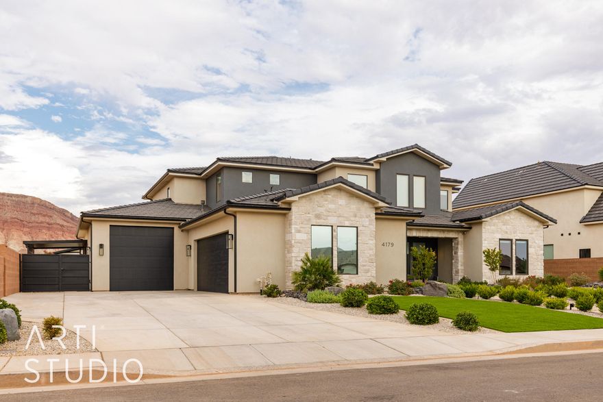 Immaculate modern home in Iron Horse  backing up to Desert Habitat Reserve. This private backyard is an oasis with stunning mountain views! Features include a pool, outdoor BBQ area, Everlights and spacious RV GARAGE with additional parking. Upgraded throughout with stylish finishes, this home offers both luxury and comfort. Enjoy peaceful evenings in your beautifully designed outdoor space — perfect for entertaining or relaxing. A rare find in a highly sought-after community!