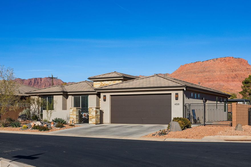 Welcome to this impeccably kept 3-bed, 2-bath home nestled in the heart of beautiful Ivins, Utah. Surrounded by iconic red rock backdrops, this property blends low-maintenance living with unforgettable scenery. The home features a bright, inviting layout and has been lovingly maintained from top to bottom. Fully landscaped and truly move-in ready, it's the perfect fit for those looking to downsize, simplify, or enjoy the ideal snowbird retreat. A rare opportunity to own a pristine home in one of Southern Utah's most picturesque communities.