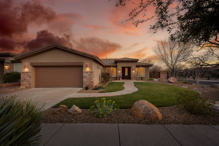 Perched on a beautiful corner lot with a private backyard that's perfect for relaxing in the hot tub or entertaining, this home is beautiful! Features include plantation shutters, Nest smart thermostat, under-cabinet lighting, a new garage door with belt-drive opener, and a brand new HVAC system.  The huge covered patio has electric shades that can go to the floor, and extends under a beautiful pergola.  Sellers are including the Washer, Dryer, Fridge, Hot Tub, and custom-built entertainment center! 

Living in Coral Canyon means you'll have access to fantastic amenities like indoor AND outdoor pools, a fitness center, tennis and pickleball courts, and miles of scenic walking trails that start just outside your door. This home is move-in ready, low-maintenance, and perfectly positioned to enjoy the best of Southern Utah living. outside your door.
This home is move-in ready, low-maintenance, and perfectly positioned to enjoy the best of Southern Utah living.