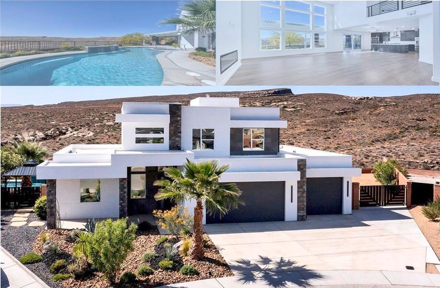 Welcome to Southern Utah's Ultimate Modern Luxury Home offering Privacy, Seclusion and Tranquil Panoramic Unsurpassed Views Backing up to Miles and Miles of Desert Trails! Beautiful home in the all new Divario community near Sunbrook golf course... this extraordinary property captures the perfect fusion of modern living and the desert's breathtaking natural beauty. Framed by sweeping panoramic views of Southern Utah, since new, this residence served as a second home. With very little use, the home has the look and feel of being brand new. Majority of the rooms have never been used. This ~ Must See ~ 4-bedroom home sits at the top of a quiet peaceful cul-de-sac. No backyard neighbors forever - your home backs directly to protected BLM land, ensuring your view will remain untouched. Step outside through your private backyard gate and immediately access world-class hiking and biking trails including the famous Zen trail,  and Green Valley Gap, some of the very best Southern Utah biking and hiking trails has to offer... literally right in your backyard! The home's open-concept design showcases bold lines with warm sleek interior and expansive view windows. The custom built pool and spa appear to spill seamlessly into the mountain-scape, fully blurring the boundaries between indoors and out. From spectacular sunrises to unforgettable sunsets, this serene retreat delivers unmatched tranquility and privacy, yet easily transforms into an entertainer's dream. Inside, the dramatic great room and open kitchen act as stunning focal points, uniting the living spaces with warmth and architectural presence with views one must see to believe. The incredible primary suite provides a private sanctuary with unobstructed desert views, spa-inspired amenities, and refined finishes. Master bath area includes a second enclosed laundry room, large 3 head shower surrounded by tile and glass and a large walk-in closet.
The windows in the home have been professionally treated with mirrored Solar Gard offering daylight privacy, significant heat, UVA and UVB rejection. The home includes a water softener and reverse osmosis filtration system. The oversized 4 car garage (2 wide and 2 deep) is finished with an epoxy floor. The property includes ample space for RV parking or a future ADU behind a secured gate. Landscaping is surrounded by iron fencing, extended masonry walls, and secured with custom designed and built double iron gates. Professionally designed, the landscaping is still somewhat young. Large trees were imported and placed on the property for additional privacy. The pool features a wireless bluetooth mobile phone app that can be controlled most anywhere. Pool and spa features include a spillway, sheer descent/waterfalls, pool bubbler, and multi colored light system. This exceptional home and privacy view lot is a rare find and opportunity to experience true Desert Luxury Lifestyle Living, don't miss out!