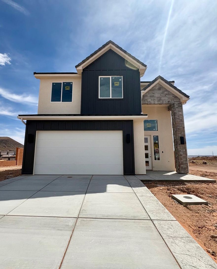 S&S Homes at Paraiso! Conveniently located in Hurricane where SR9 meets SR7/Southern Parkway. This home has a 2 story entry. Scheduled colors and finishes include painted cabinets throughout, quartz countertops throughtout, kitchen backsplash, tiled tubs and showers, primary shower tile to ceiling with frameless glass door, primary closet with stacked washer dryer hookups, second floor laundry room, black plumbing fixtures, front and backyard landscaping too! Call or text for additional details.