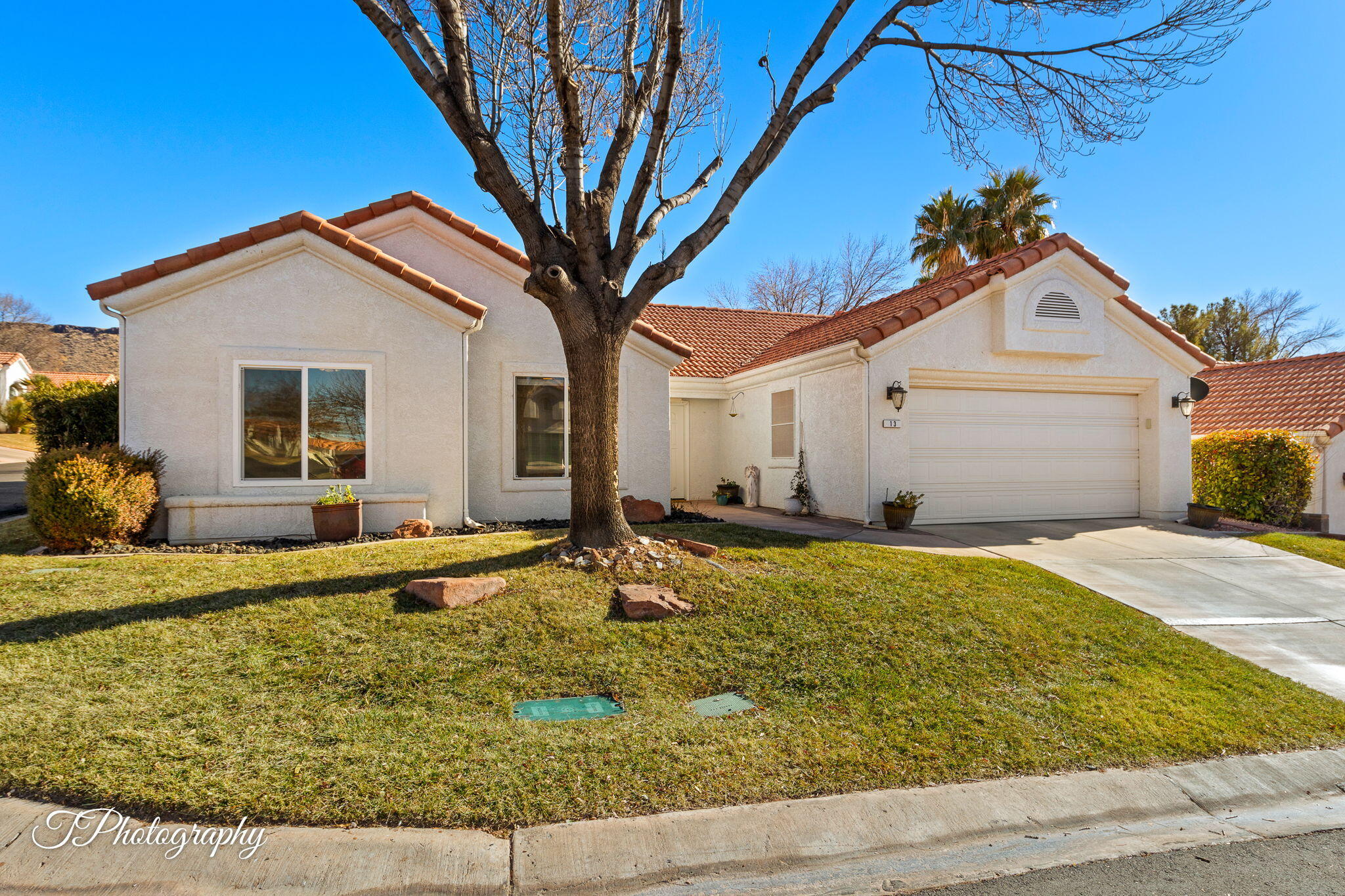 Step inside the perfect Townhome. Open and light, with large windows and vaulted ceilings, this 3 bedroom 2 bath unit at the 55+ community, Vista Del Sol, will have you feeling like you've found your nest. A fresh coat of paint makes this home feel clean and new. The backyard feels like a private garden oasis, with birds and the occasional roadrunner coming through to appreciate it.  There is lots of storage inside the home, and even more in the garage. This home includes a high end water purifier that services the entire house. A short 6 minute drive will get you to Downtown St. George. This location is close to everything you could want or need. Owner and Agent are related.