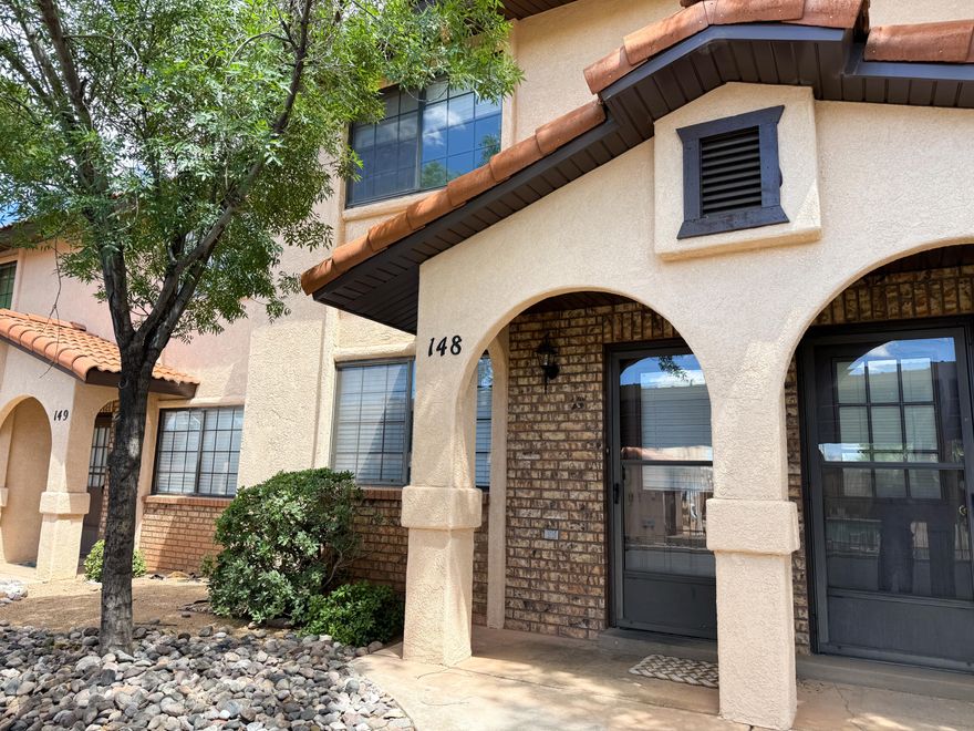 Super cute, updated 2-bedroom, 1.5-bath, 2-car covered-carport townhome in St George! Updates include interior and exterior paint, LVP flooring on both levels, water heater, stainless steel refrigerator, stove, and microhood. Great location right across from the pool! The master bedroom has two closets, a linen closet, and a lovely deck. This home also has fully fenced backyard with a gate. For investors: the current tenant is paying $1,500 in rent plus utilities, is on a month-to-month lease, and would love to stay. Near shopping, theaters, hiking, biking, and more. Owner/Agent