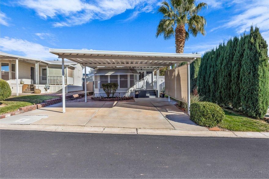 This well-maintained park model in the desirable Cherokee Springs 55+ RV Community offers effortless living in a peaceful setting. The functional layout features 1 bedroom and 1 bathroom, beautiful wood cabinets, laminate flooring, and a W/D hookup, with potential to create an additional bedroom if desired. Enjoy a private patio perfect for relaxing outdoors, along with two large storage sheds for all your belongings. Sitting on one of the largest lots in the park, this home also includes a double carport for ample covered parking. Whether you're a snowbird looking for a seasonal retreat or seeking comfortable full-time living, this property is an excellent fit. Buyer to verify all information, deemed reliable, however buyer to verify all info including utilities, rental restrictions, and HOA information if applicable.