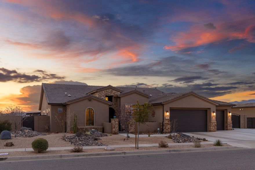 Wake up above the valley on one of Coral Canyon's rare rim lots--where privacy, panoramic views, and elevated outdoor living come together.

This 4 bed, 2.5 bath home is designed for both everyday comfort and effortless entertaining, with an open-concept layout that flows seamlessly to a resort-style backyard featuring a pool, spa, and outdoor kitchen--perfectly positioned to capture unobstructed views and unforgettable sunsets.

Inside, natural light fills the spacious living areas, complemented by a well-appointed kitchen with custom finishes and a thoughtfully designed split floor plan offering both privacy and functionality. A dedicated gym or flex space adds versatility to fit today's lifestyle.

Notable upgrades include electric shades, a whole-home water filtration system, and additional parking--enhancing both convenience and livability.

Step outside to your private backyard retreat or explore miles of scenic trails with direct access right from your doorstep.

Located just minutes from golf, dining, shopping, and everyday amenities, this meticulously maintained home offers a rare combination of location, lifestyle, and views--making it one of the most compelling opportunities in Coral Canyon.