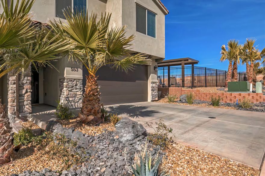 Stunning 3-bedroom, 3-bath Vida Sol townhome approved for nightly rentals, ideally located only 30
minutes from Zion National Park. This original-owner property offers a private patio with hot tub, fire
pit, and BBQ, plus access to a year-round heated pool. Quartz countertops, stainless steel appliances, a
walk-in pantry, and a separate owner's closet complete the home. Existing bookings convey, providing
immediate rental income.