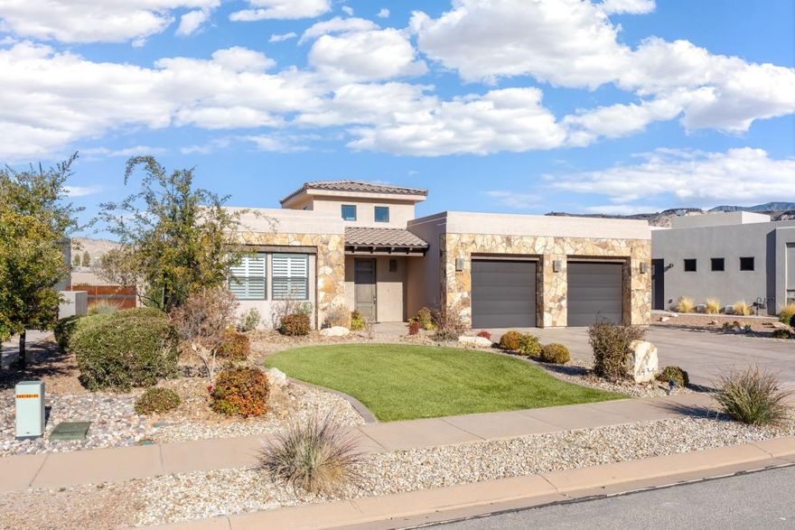 Exceptional opportunity to own in The Ledges of St. George. Beautiful one-owner home in The Ledges of St. George! This 3-bedroom, 2.5-bath residence offers 2,487 sq ft with a 2-car garage located in the Fairways which is a nightly rental approved community. The beautiful kitchen features quality finishes and opens seamlessly to the main living area, perfect for entertaining. Enjoy a north-facing backyard with summer shade, covered patio, and gas fire pit. South-facing front yard adds great natural light and curb appeal. Community amenities include pool, hot tub, pickleball courts, and fitness center. Close to city park, golf, hiking, and all St. George has to offer. Ideal as a primary home, second home, or investment!