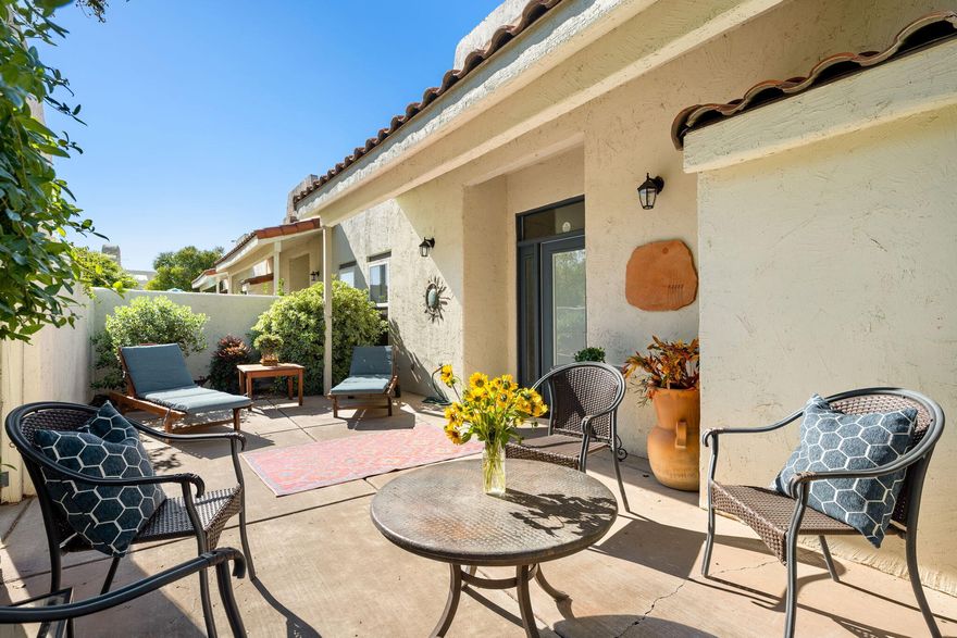 Nightly Rental. Fully Furnished and Turnkey Ready with a great Rental History.   A private courtyard faces a pool surrounded by grass and exquisite rose bushes. Enjoy this oasis yourself and earn income while you're away. A fantastic assortment of activities are provided onsite and nearby; Pickle ball, Tennis, a gym, Spa, Ninja Warrior Course, State Parks, and famous bike trails, all within easy reach. Come enjoy this west side retreat!