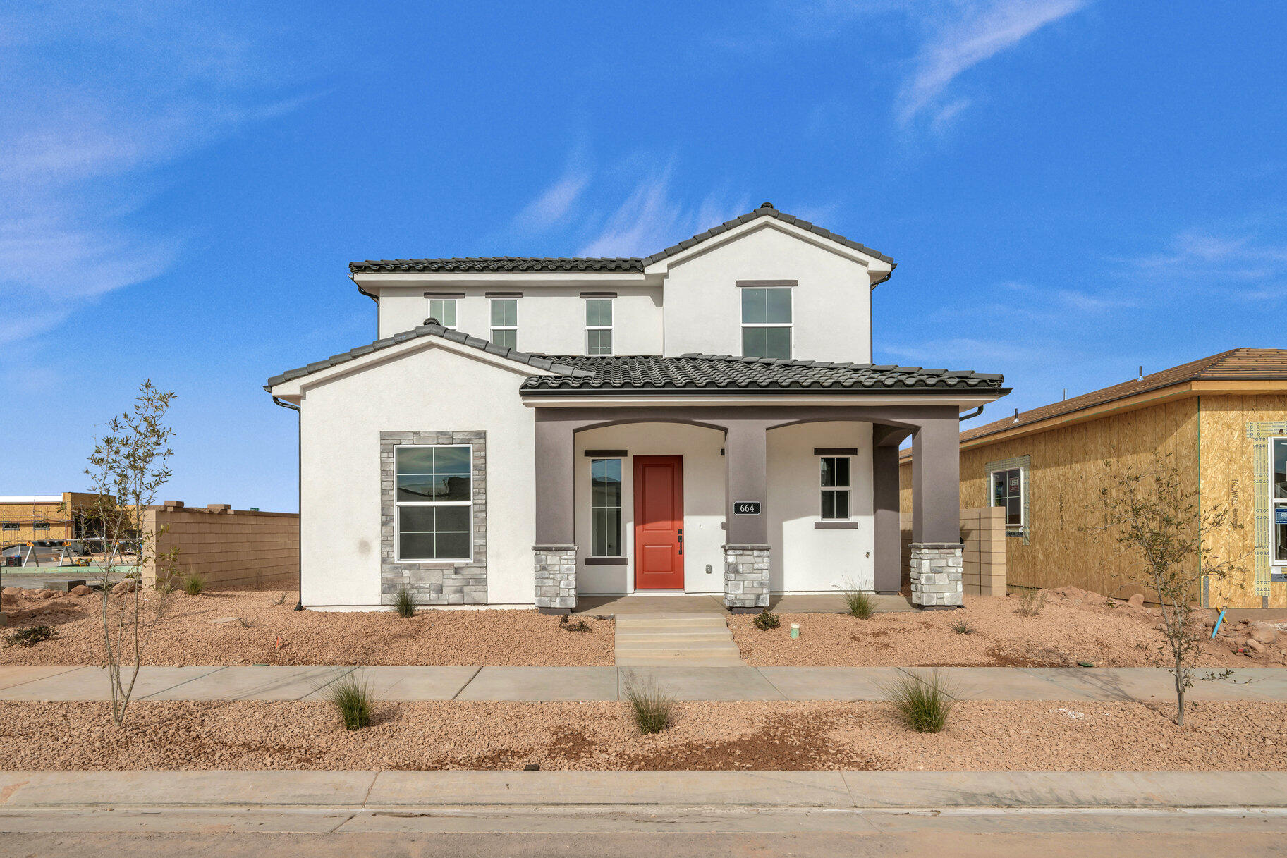 Ready to move in today! This Holmes Homes flagship Marina home hits market for the first time after the original order was unable to be closed on by buyer. This Desert Color home is just steps from the future owner park, splash pad and pool area and features full access to the beautiful Desert Color Lagoon. With 4 beds and an office, 3 car garage and covered patio the whole family will be comfortable with ample space and versatile indoor/outdoor space. $10,000 lending incentive or cash discount. Call today or visit AJ at our model home at 729 W Claystone Drive for a showing!