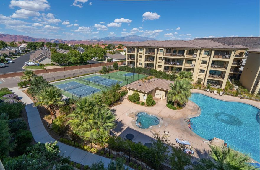 AMAZING 4th FLOOR PENTHOUSE CONDO at Estancia! Only one other condo on 4th floor. 4 spacious private king suites, 2 with access to a private WRAP AROUND DECK, BEST VIEWS in the whole area! VAULTED CEILINGS. Fantastic resort style pool and large hot tub. 2 pickle ball courts & bball on site with sport court. Mature landscaping. FULLY FURNISHED. Best of all, extra parking for trailers, ATV's. Agent related to seller.

Seller financing at 4% interest rate the first two years with 25% down.