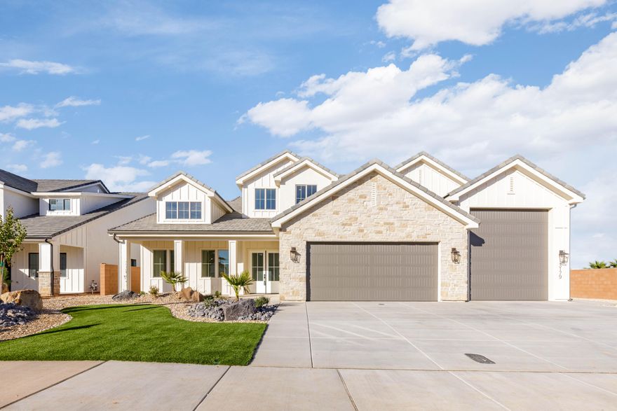 Brand new, gorgeous home built by B1 Builders. Detailed interior with beautiful finishes. Large butler's pantry, two dishwashers, two laundry rooms and a guest room on the main level.  RV Garage as well as RV Parking.  RV Garage measurements - about 34' deep, 15' wide with a 12'x13' garage door.  Full landscape and block walls on three sides included.