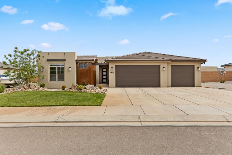 Beautiful Views of Pine Valley Mountain from this Little Valley single level home. Now showing, built in 2023, 1,978 sqft, 3 beds, 3.5 bath, 3 car (epoxied floor) garage on 0.24 acre large lot with a Detached Casita. Main home is 2 bed 2.5 bath, Casita is 1 bed 1 bath. Large Windows in the Living Room and Kitchen for plenty of sunlight and beautiful Pine Valley mtn views. Quartz countertops, upgraded cabinets, kitchen backsplash, EVP and carpet flooring. Fridge, Washer, Dryer included. Large Walk-In Shower and Walk-In Closet in the primary bathroom. Casita also has stackable washer and dryer hookups. Beautifully landscaped with a garden shed. Fully fenced and enclosed with gate. Enjoy the courtyard in between the home and the casita. Don't delay, schedule your showing today.