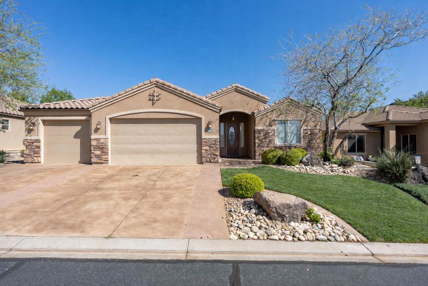 Beautiful single-level home in the desirable Olive Grove Community! This 3-bed, 2-bath home sits on a spacious .25-acre lot and features an open-concept layout with abundant natural light. The kitchen, which offers granite countertops, rich wood cabinetry, and a large kitchen island is perfect for hosting and flows into the main living area. Tile flooring throughout main spaces adds easy maintenance and a sleek appearance. Enjoy the private, fully fenced backyard with a covered patio and mature landscaping, perfect for relaxing or entertaining. Additional features include a 3-car garage and a spacious primary suite with dual vanities and a separate tub. Conveniently located near shopping, dining, and outdoor recreation.