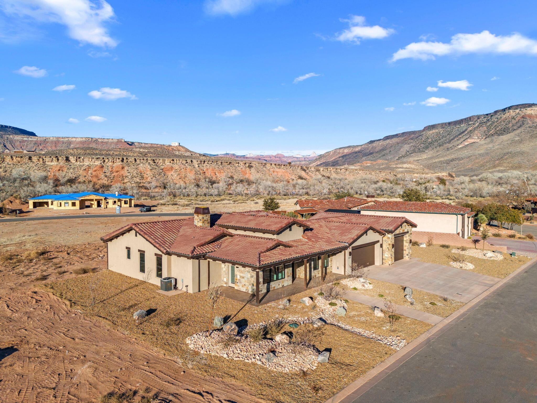 The views in Rio De Sion are ENDLESS. Come see this beautiful home where the river is heard all night long! Just minutes from the entrance to Zion National Park and all that Southern Utah has to offer. This property won't last long on the market! Estimated completion is mid August.