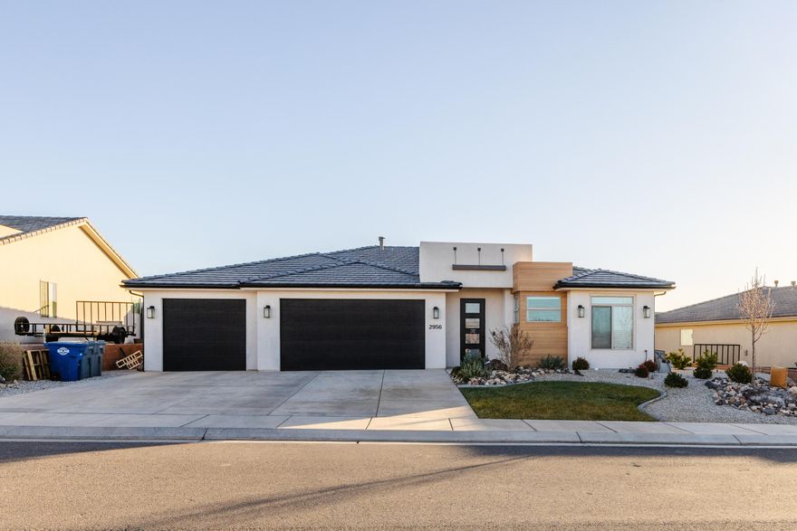 Highly upgraded 3 Bed 2 Bath rambler in the desirable Desert Vista community in Desert Canyon. This home boasts a spacious 4 car garage with ample room for anything from recreational vehicles to workspace. This home features quartz countertops, EVP flooring, upgraded painted cabinets, decorative tile, Stainless Steel gas stove, microwave and dishwasher. Access to community pool and pickleball court. Must see!!