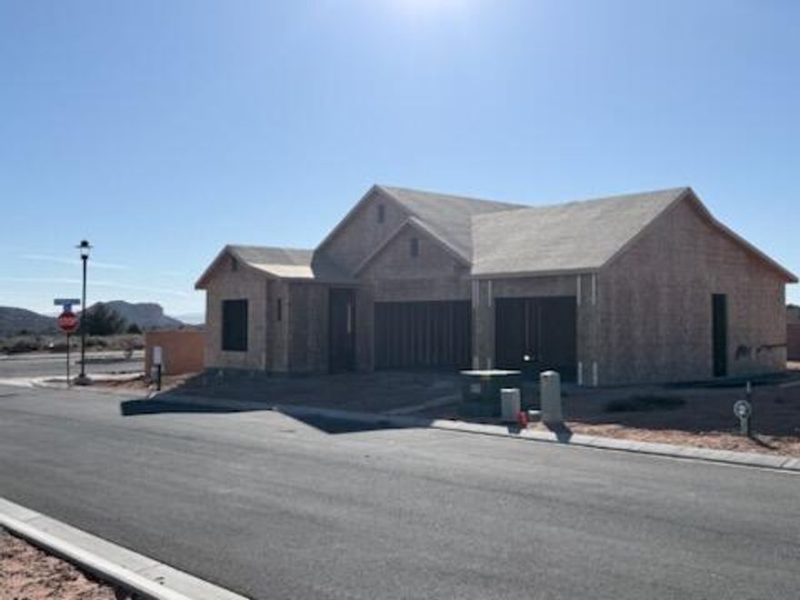 This is the August Floorplan under construction and ready for move-in late February 2026.  Home has over $84k in design upgrades and fully landscaped in SunRiver's newest 55+ Active Adult community with the 1st phase of amenities breaking ground November 2025 and ready for use late 2026.  No HOA payments for 2 years after closing for Founders Club (First 74 closings). Located west of Toquerville, with views of mountains in every direction.  With over 1,200 homes planned it will be the perfect size, not too big, not too small.