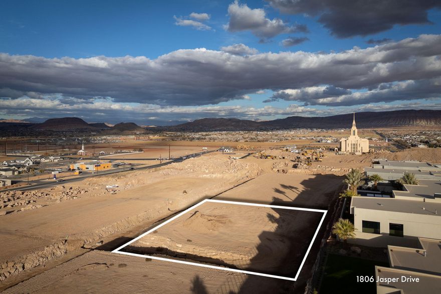 Lovely Pine Valley Mountain & City views from this single- level lot in Stone Cliff! Build your dream home on this beautiful lot with KH Traveller Custom Homes. Lot is prepared but roads & utilities are still under construction.