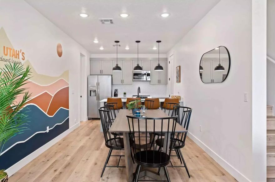 $5000 TOWARDS RATE BUY DOWN and closing costs! Nicely decorated, turnkey vacation rental in Desert Color. Enjoy a day at the lagoon or Zion then gather on the roof top patio or relax in the hot tub. ''Desert Lagoon'' features 3 beds with on suite baths as well as a half bath on the main level. Large bunk room or entertainment room on the top level for everyone to lounge. 2 minute walk to the clubhouse, pickleball and lagoon. Established 5 star reputation with solid bookings. Available for showings Jan 29-31, Feb 1-10, Feb 16-March 1, March 6-8, 13-15, 20-22, April 17-19 and 24-26.