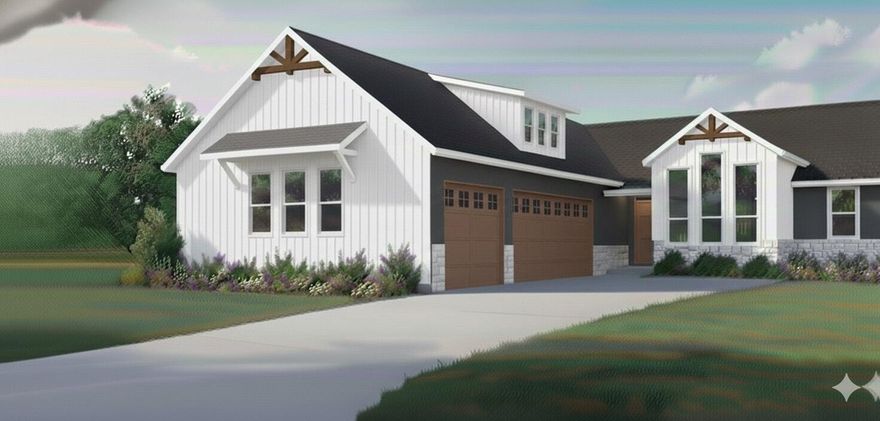 This beautifully designed home is located in the sought-after Iron Crest Subdivision, perfectly positioned on a spacious .55-acre corner lot that offers both privacy and breathtaking views. The main level features three bedrooms, a dedicated office, and 2.5 bathrooms, anchored by a thoughtfully crafted kitchen showcasing Knotty Alder cabinetry, premium finishes, and a hidden pantry. The open concept living and dining areas extend seamlessly to a patio, ideal for taking in the surrounding scenery. The primary suite is a true retreat, featuring a spa-inspired bathroom with a freestanding soaking tub, oversized walk-in shower, and dual vanities. The unfinished basement offers 9-foot ceilings and is already plumbed for a second kitchen, with plans for three additional bedrooms, 1.5 bathrooms, a second kitchen and pantry, dining area, living room, storage room, and a covered porch, perfect for multi-generational living or hosting guests. With its expansive lot, thoughtful layout, and upscale finishes throughout, this home delivers a rare combination of space, luxury, and future potential in a prime location. An exceptional opportunity you won't want to miss.