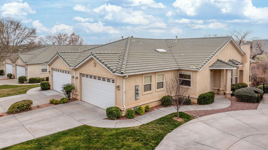 Nestled beside Hole 11 of Green Spring Golf Course, this beautifully maintained home offers a peaceful and highly desirable setting. Gently used as a second home, this cozy retreat features an open layout with 2 bedrooms, 2.5 baths, and two comfortable family rooms—one upstairs and one down—plus a convenient twin bunk Murphy bed for guests. Step out onto the upper deck and enjoy the beautiful surrounding scenery and tranquil atmosphere. Spend your days on the course or relaxing at the community pool and spa. With easy access to I-15, shopping, and dining, this home perfectly blends comfort, convenience, and charm—perfect for seasonal getaways or year-round enjoyment.