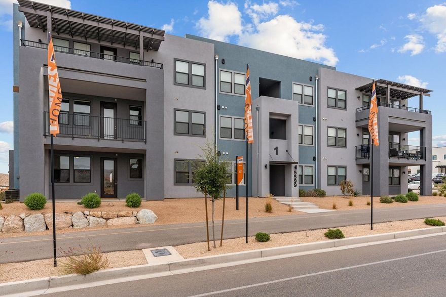 Brand new Holmes Homes condo in the incredible Desert Color community! This is a 2-bedroom, 2-bathroom condo with beautiful finishes, stainless steel appliances, and a 1-car garage. This condo is eligible for the $20,000 Utah first- time homebuyer program or would make a perfect second home for those who want to visit and enjoy the amazing resort amenities. Photos provided are of a similar Holmes Homes unit and are subject to changes in finishes. Not nightly rental approved.