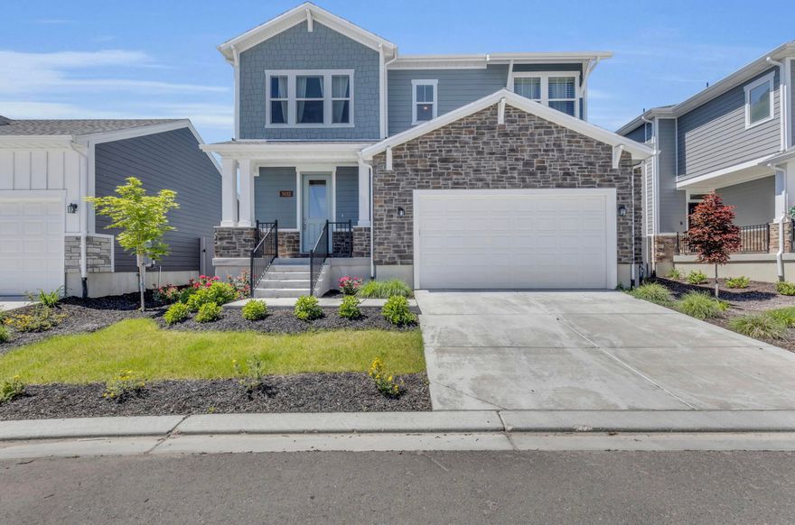 Located in the desirable Highland neighborhood, this beautifully finished home offers modern design and functional living. The open floor plan features LVP flooring, 8 ft doors, high ceilings in entry and modern bathrooms just to name a few. The gourmet kitchen includes quartz countertops, stainless steel appliances with gas range, custom cabinetry and spacious island. The fully finished basement includes a family room, laundry room, bedroom, bath and kitchenette- ideal for guests, entertaining or multigenerational living. Enjoy a low maintenance backyard with turf landscaping and ample patio space. Conveniently located near miles of trails, fishing ponds, Highland Glen Park, everyday amenities such as grocery stores & restaurants. Easy access to Silicon Slopes and I-15.