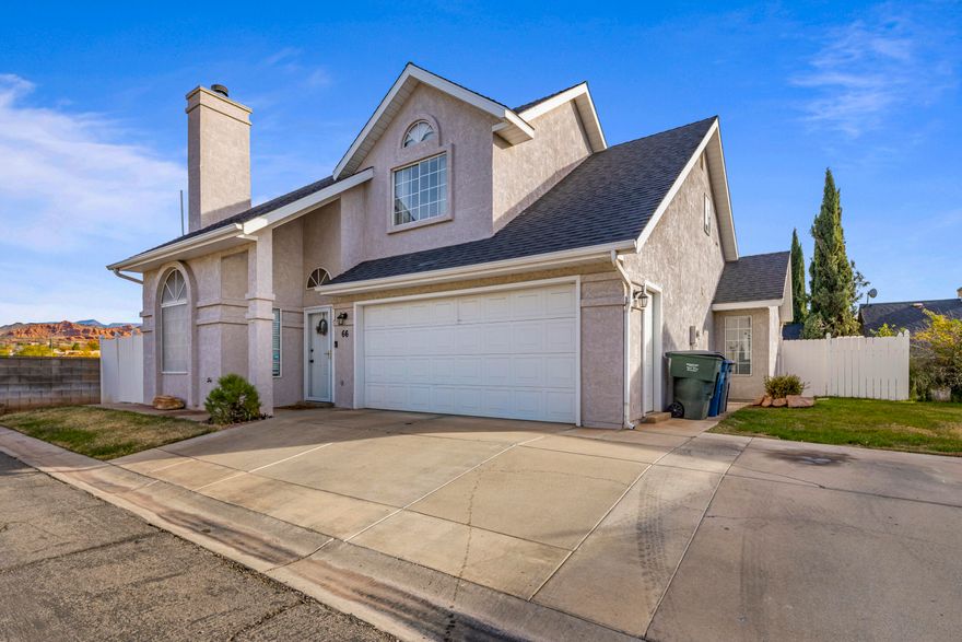 Space, privacy, views, and convenience—this home truly checks all the boxes! Situated at a quiet dead end, the home offers stunning views of the Red Ivins Hills and a secluded backyard featuring two separate patios, a storage shed, and two mature peach trees—perfect for relaxing or entertaining.

Inside, you'll find four bedrooms, two of which are spacious primary suites, vaulted ceilings, and an abundance of built-in storage that adds character and practicality. Granite countertops, modern wood and tile flooring, and a charming wood-burning fireplace create a warm and inviting living space.

Located in the peaceful Millcreek Cottages community, residents enjoy access to indoor and outdoor pools, a hot tub, and two neighborhood parks.